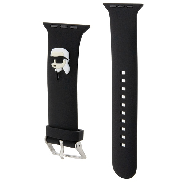 Karl Lagerfeld KLAWLSLKNK Apple Watch 4/5/6/7/SE/8/9/Ultra 44/45/49mm strap 3D Rubber Karl Head black