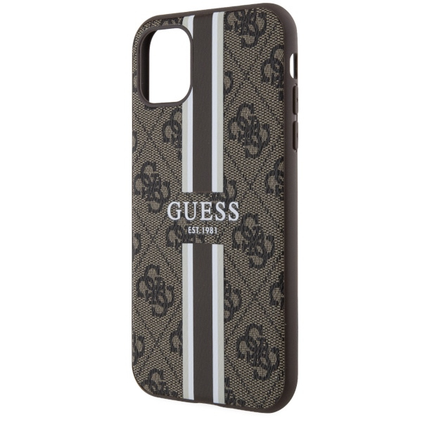 Guess GUHMN61P4RPSW Apple iPhone 11/XR brown hardcase 4G Printed Stripes MagSafe