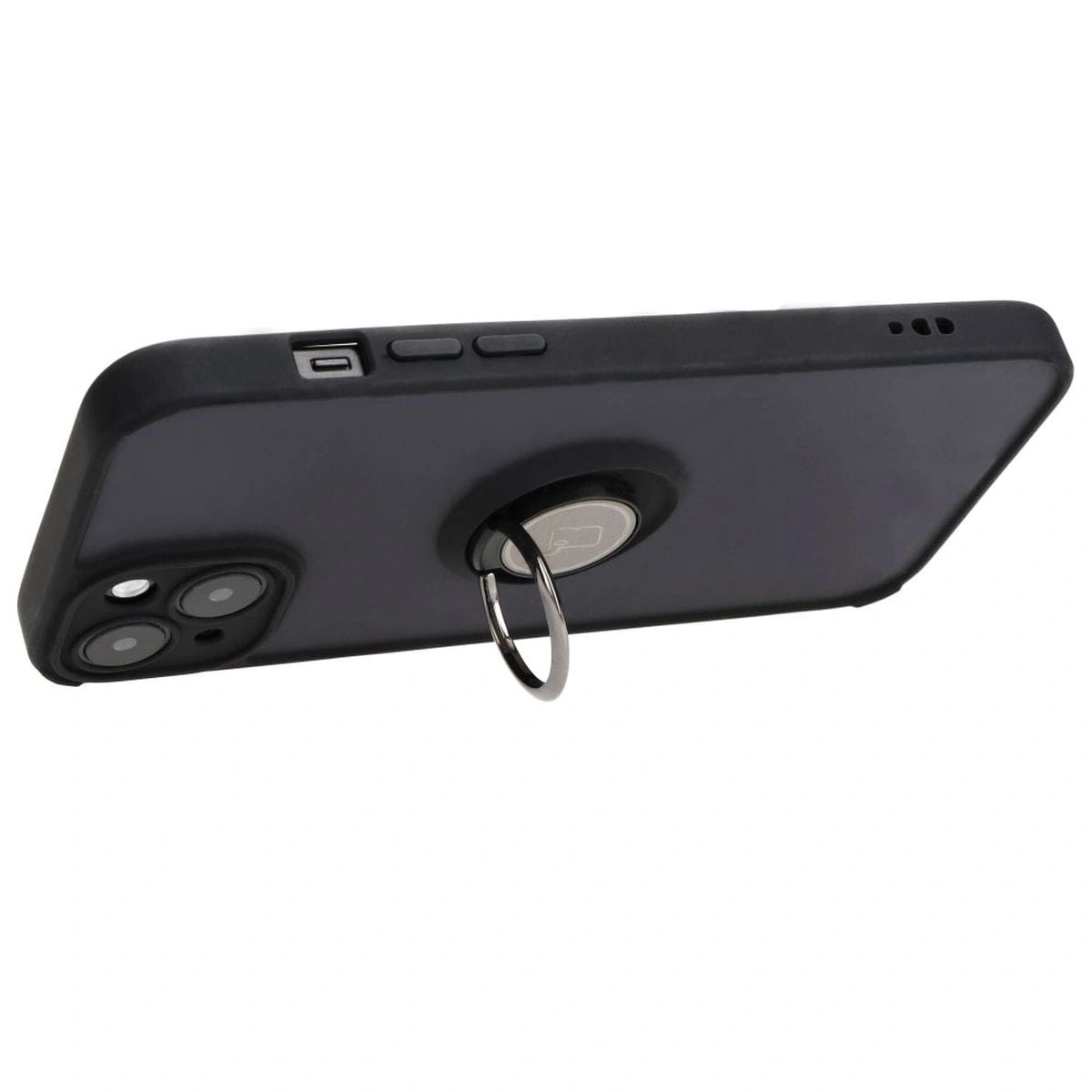 Bizon Case Hybrid Ring Apple iPhone 15 Plus smoky with a black frame