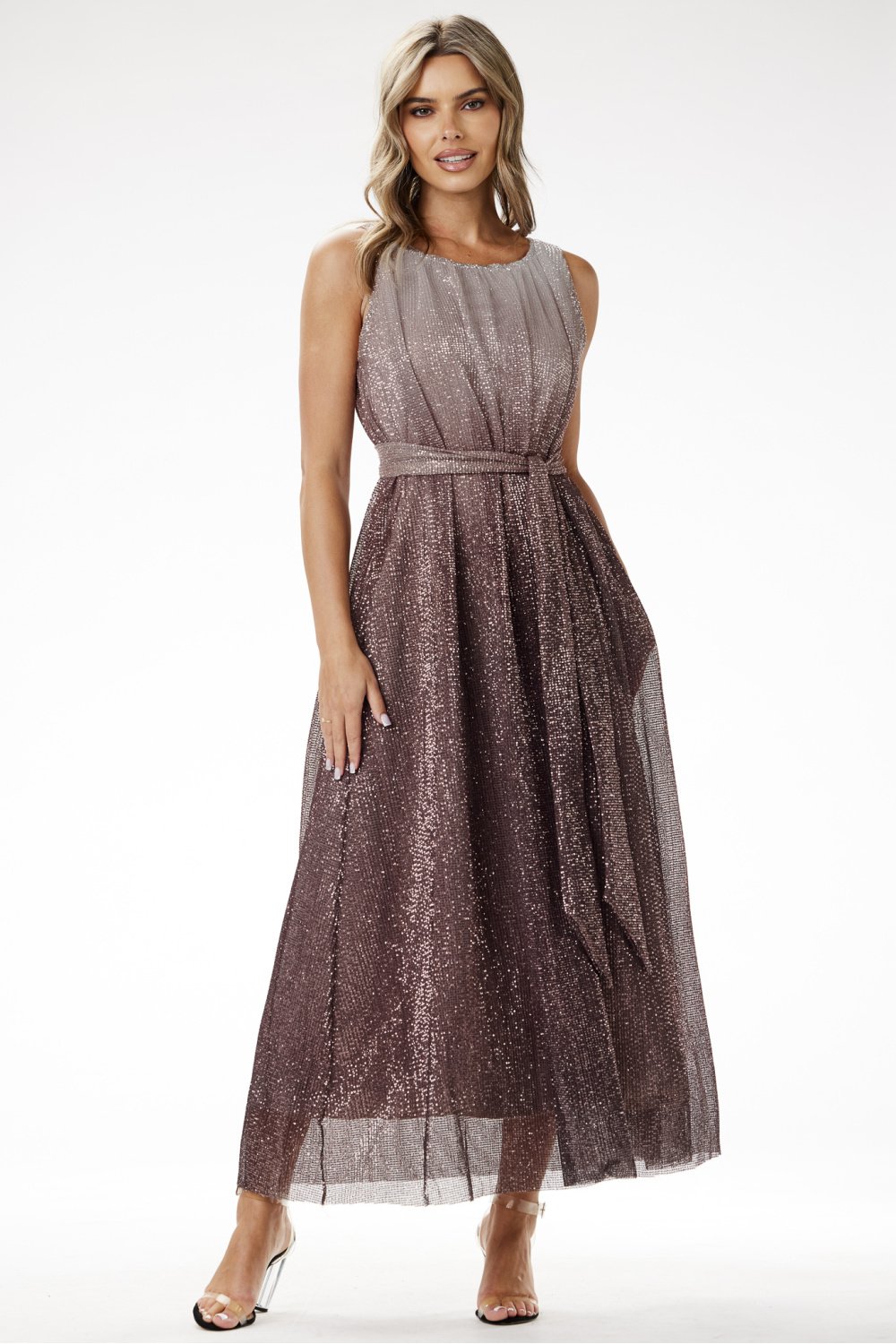  Evening dress model 204240 awama  brown