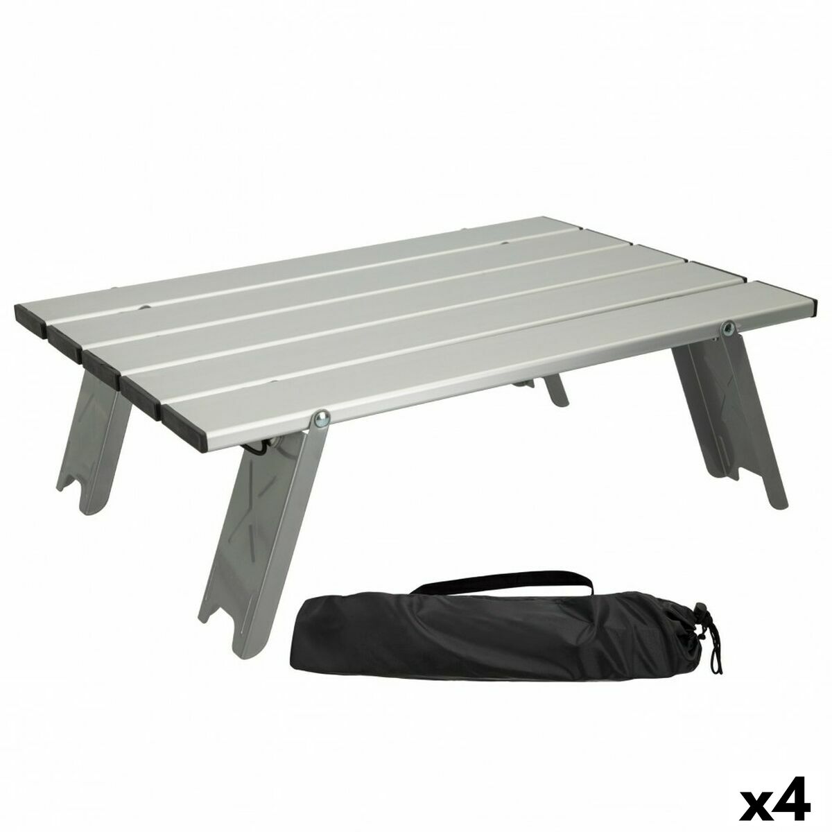 Folding Table Aktive Silver Aluminium 40 x 13 x 28,5 cm (4 Units)