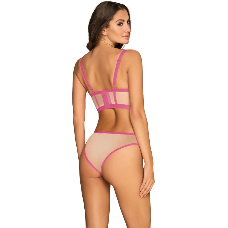 OBSESSIVE - NUDELIA TWO PIECES SET - PINK S/M