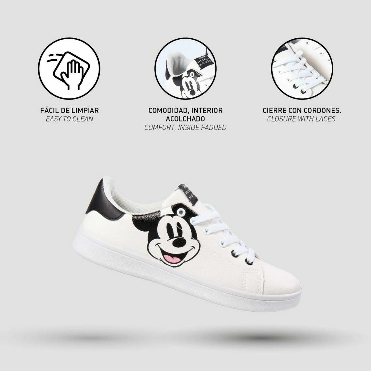 Sports Shoes for Kids Mickey Mouse White