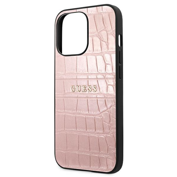 Guess GUHCP13LPCRBPI Apple iPhone 13 Pro pink Croco Strap Collection