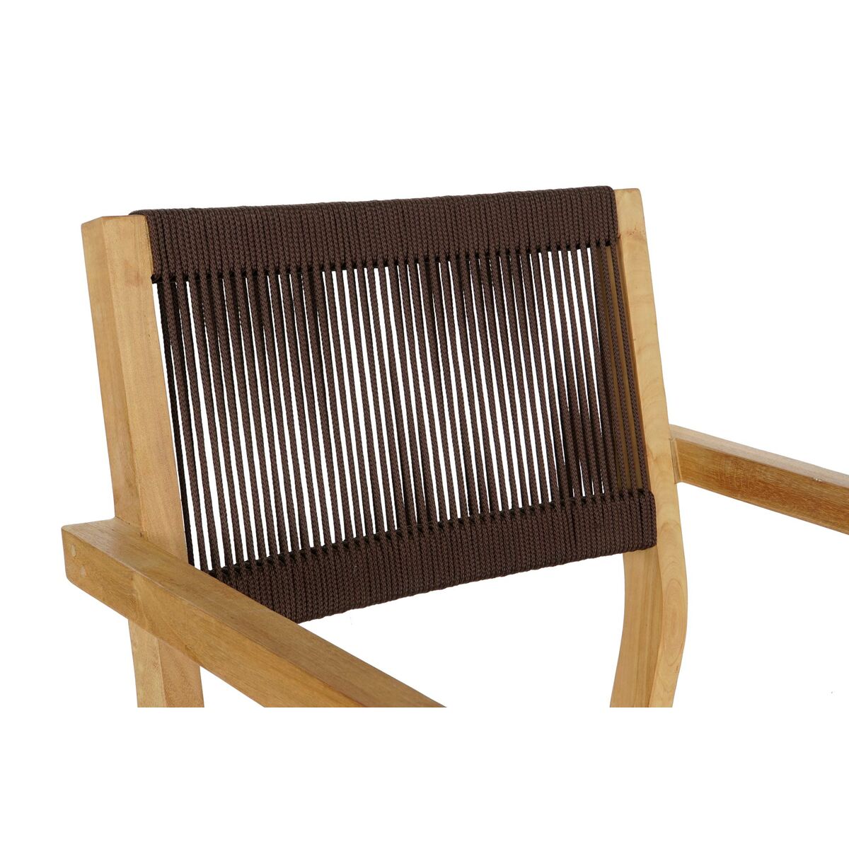 Table set with 4 chairs DKD Home Decor 90 x 90 x 75 cm Teak Rope
