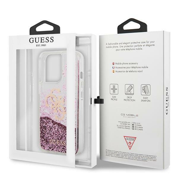 Guess GUHCP13XLG4GPI Apple iPhone 13 Pro Max pink hardcase 4G Big Liquid Glitter