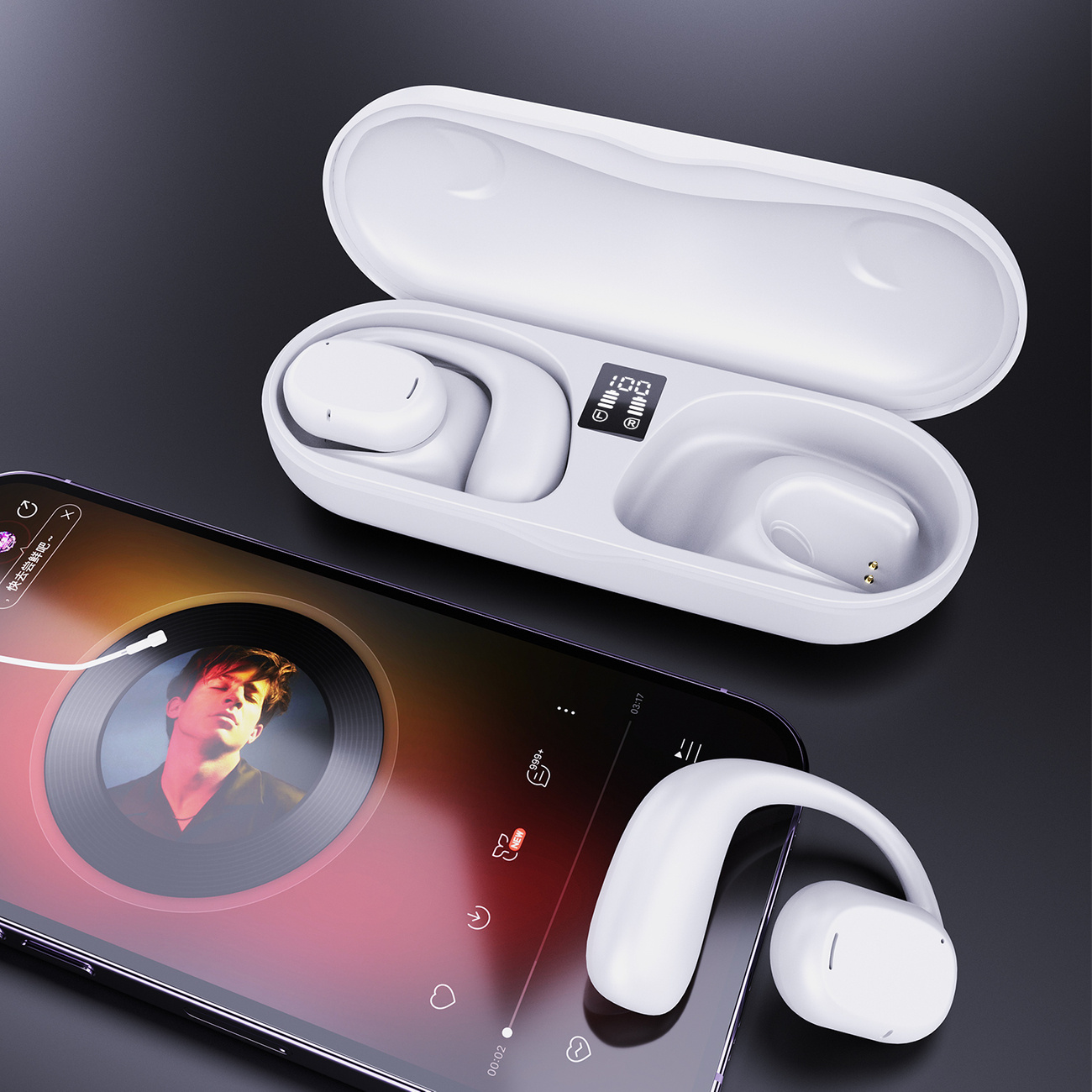Dudao U17H Hi-Fi Bluetooth 5.3 wireless headphones white