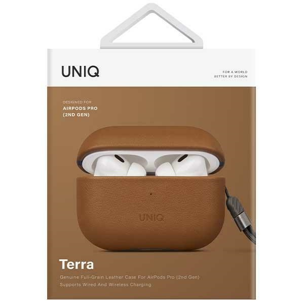 UNIQ Terra Apple AirPods Pro 2 Genuine Leather toffee brown