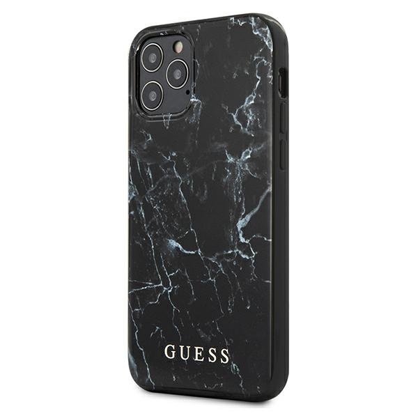 Guess GUHCP12SPCUMABK Apple iPhone 12 mini black hardcase Marble
