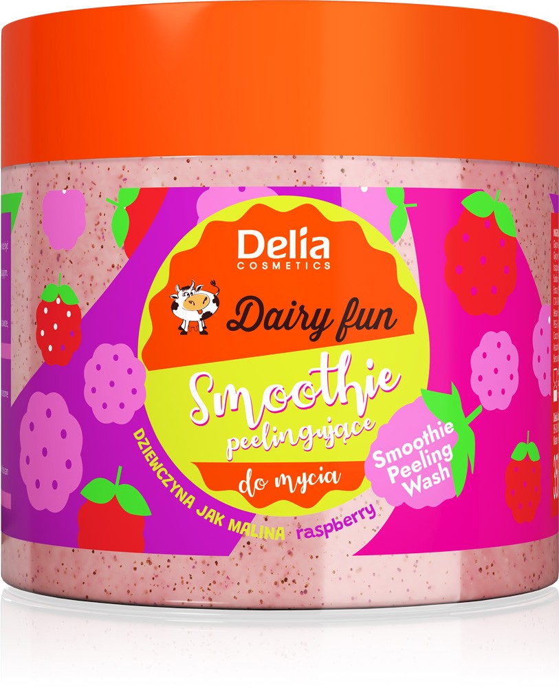 Delia Cosmetics Dairy Fun Smoothie peelingujące do mycia ciała - Dziewczyna jak Malina (Raspberry) 350g