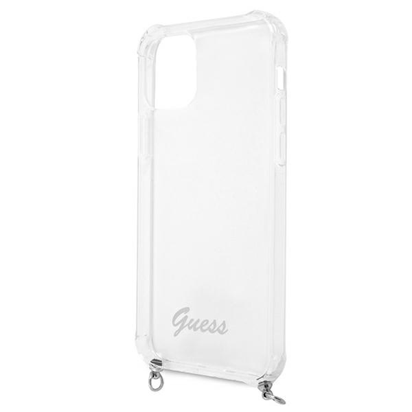 Guess GUHCP12LKC4GSSI Apple iPhone 12 Pro Max Transparent hardcase 4G Silver Chain