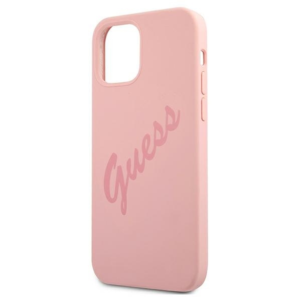 Guess GUHCP12LLSVSPI Apple iPhone 12 Pro Max pink hardcase Script Vintage