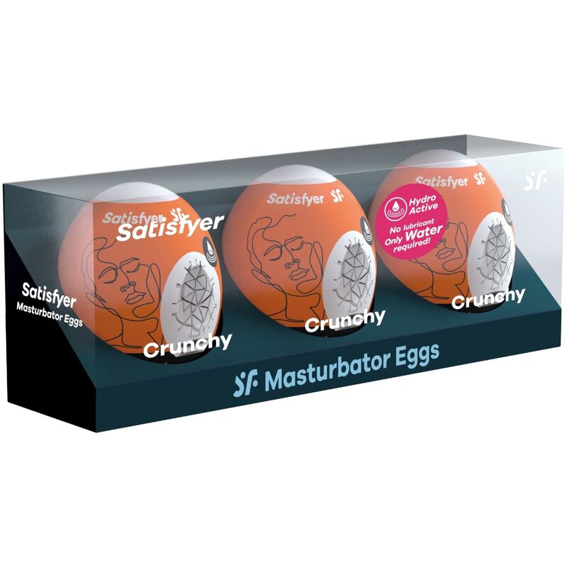 SATISFYER 3 MASTURBATOR EGGS - NAUGHTY, SAVAGE & CRUNCHY
