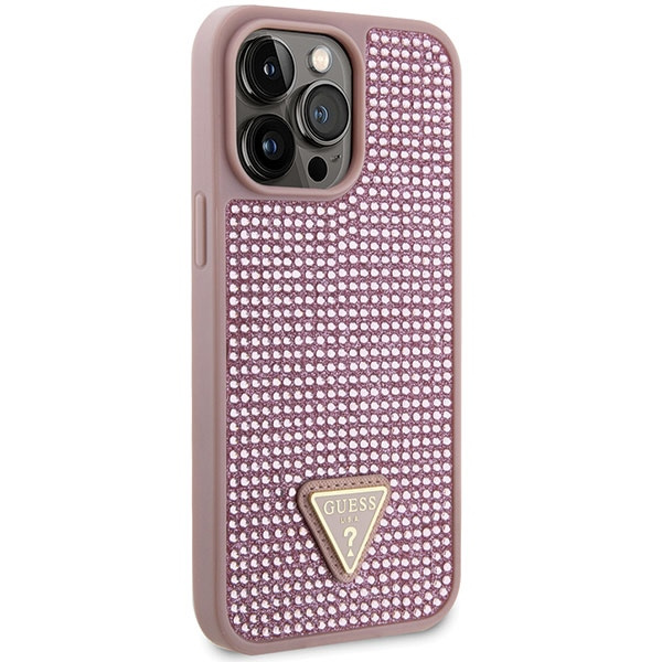 Guess GUHCP14XHDGTPP Apple iPhone 14 Pro Max pink hardcase Rhinestone Triangle
