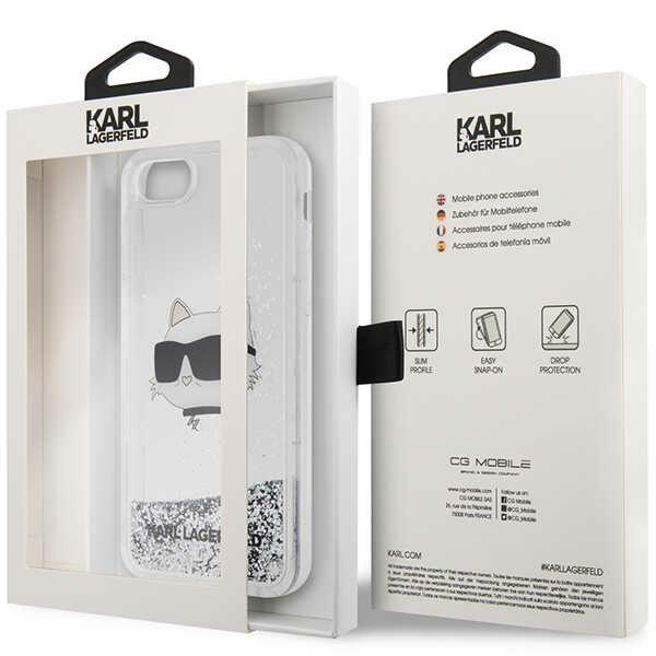 Karl Lagerfeld KLHCI8LNCHCS Apple iPhone SE 2022/SE 2020/8/7 silver hardcase Glitter Choupette Head