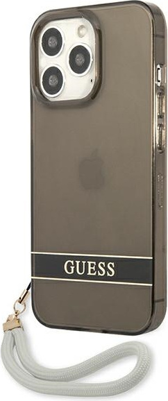 Guess GUHCP13LHTSGSK Apple iPhone 13 Pro black hardcase Translucent Stap