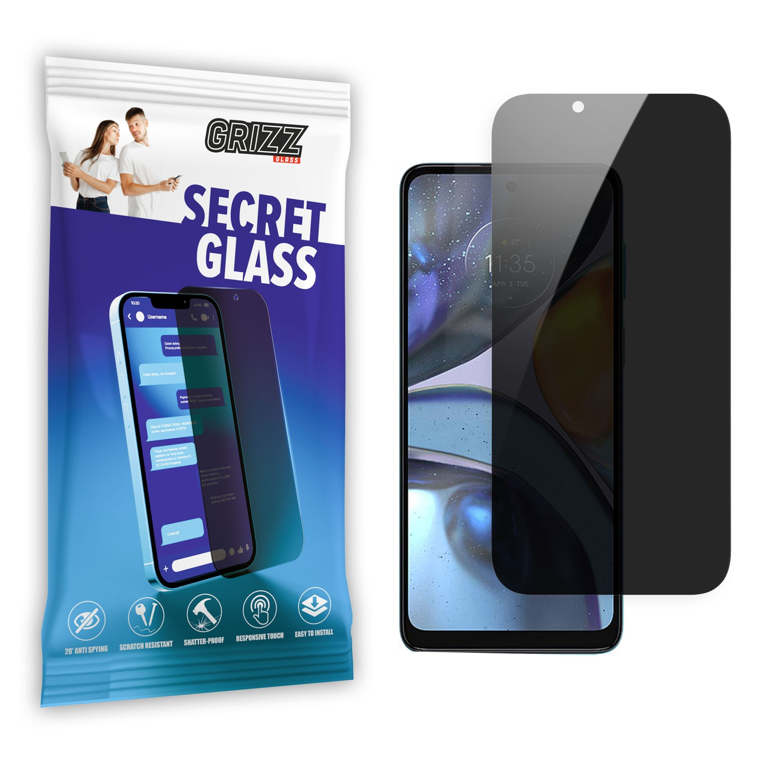 GrizzGlass SecretGlass Motorola Moto G22