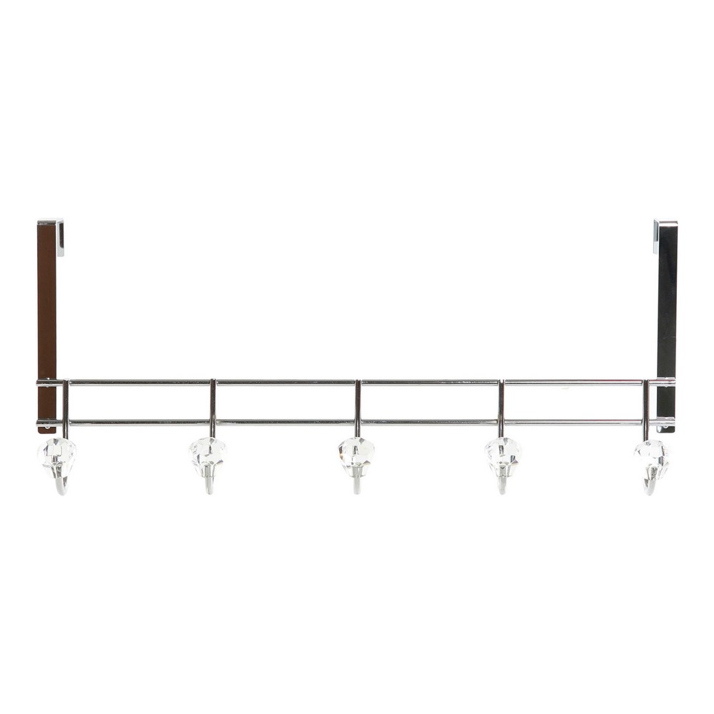 Door Coat Rack DKD Home Decor 8424001835256 47 x 10 x 22 cm Silver Metal Transparent