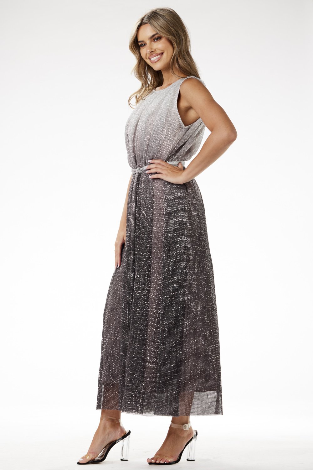  Evening dress model 204239 awama  grey