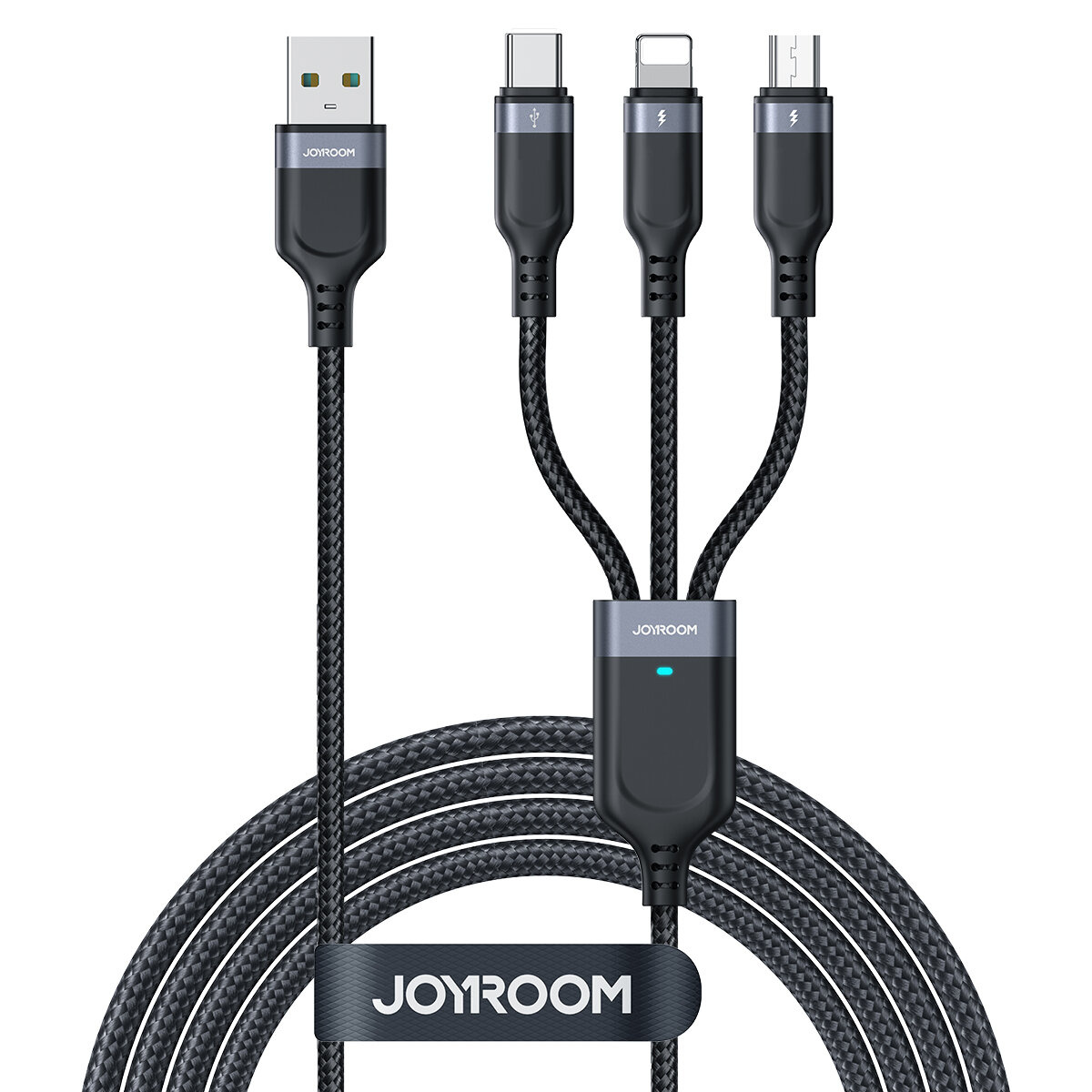 3w1 Joyroom Multi-Use Series S-1T3018A18 USB-A / Lightning, USB-C, micro USB 1.2m - black