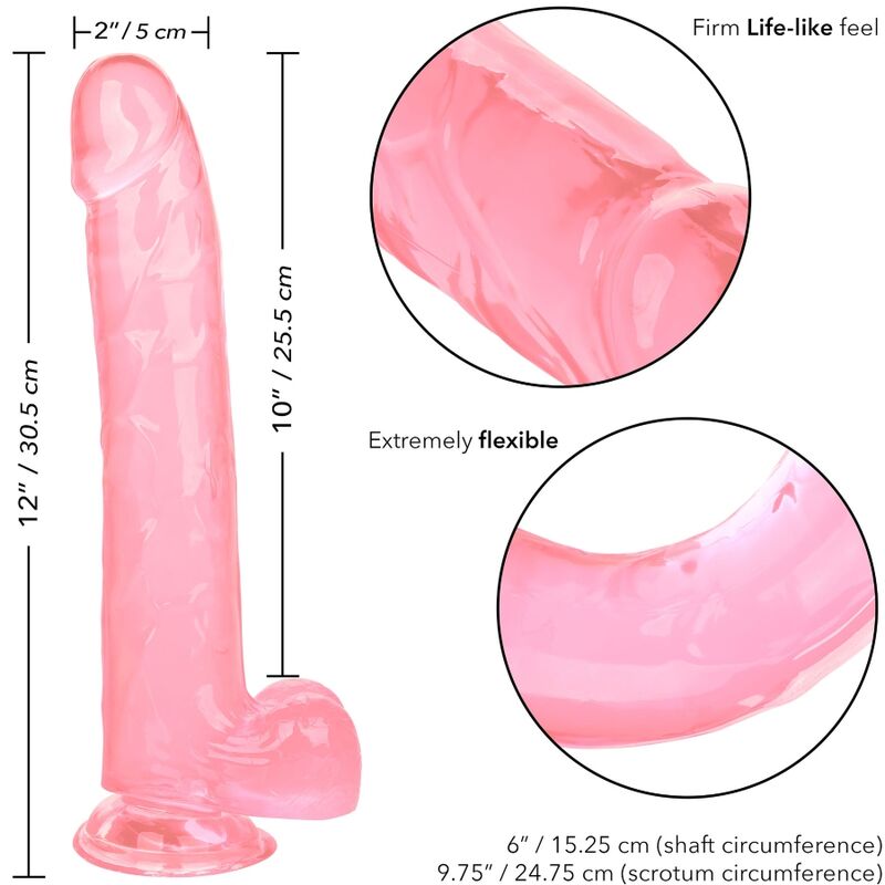 CALEX SIZE QUEEN DILDO - PINK 25.5 CM