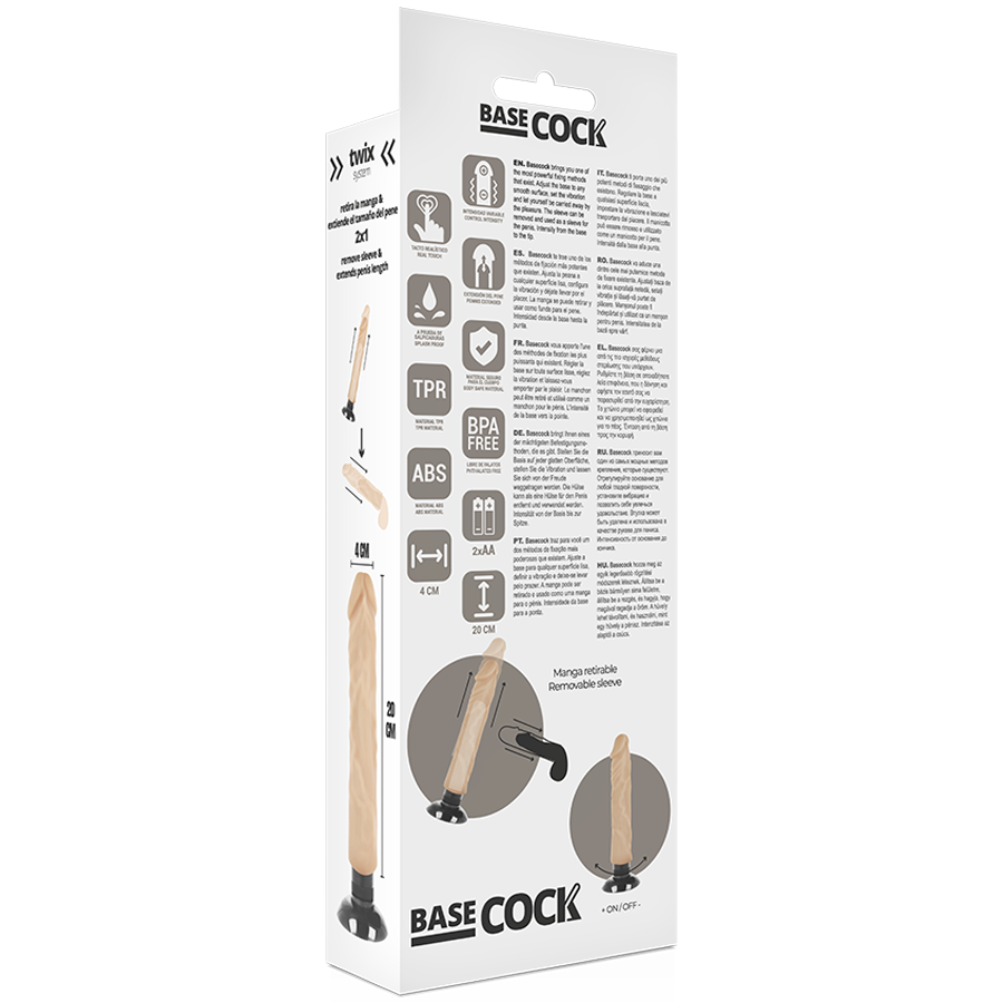BASECOCK - REALISTIC VIBRATOR 2-1 FLESH 20 CM