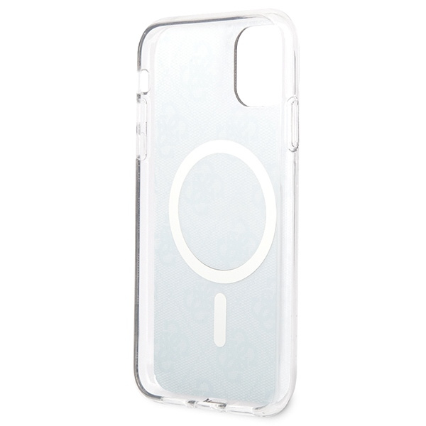 Guess GUBPN61H4EACSK Case + Wireless Charger Apple iPhone 11 black hard case 4G Print MagSafe