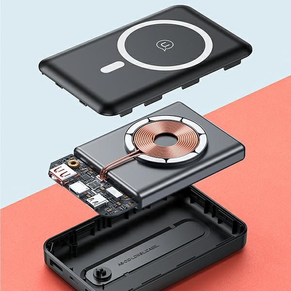 USAMS Powerbank PB64 10000mAh 20W QC3.0+PD Magnetic Wireless Fast Charge black 10KCD17301 (US-CD173)