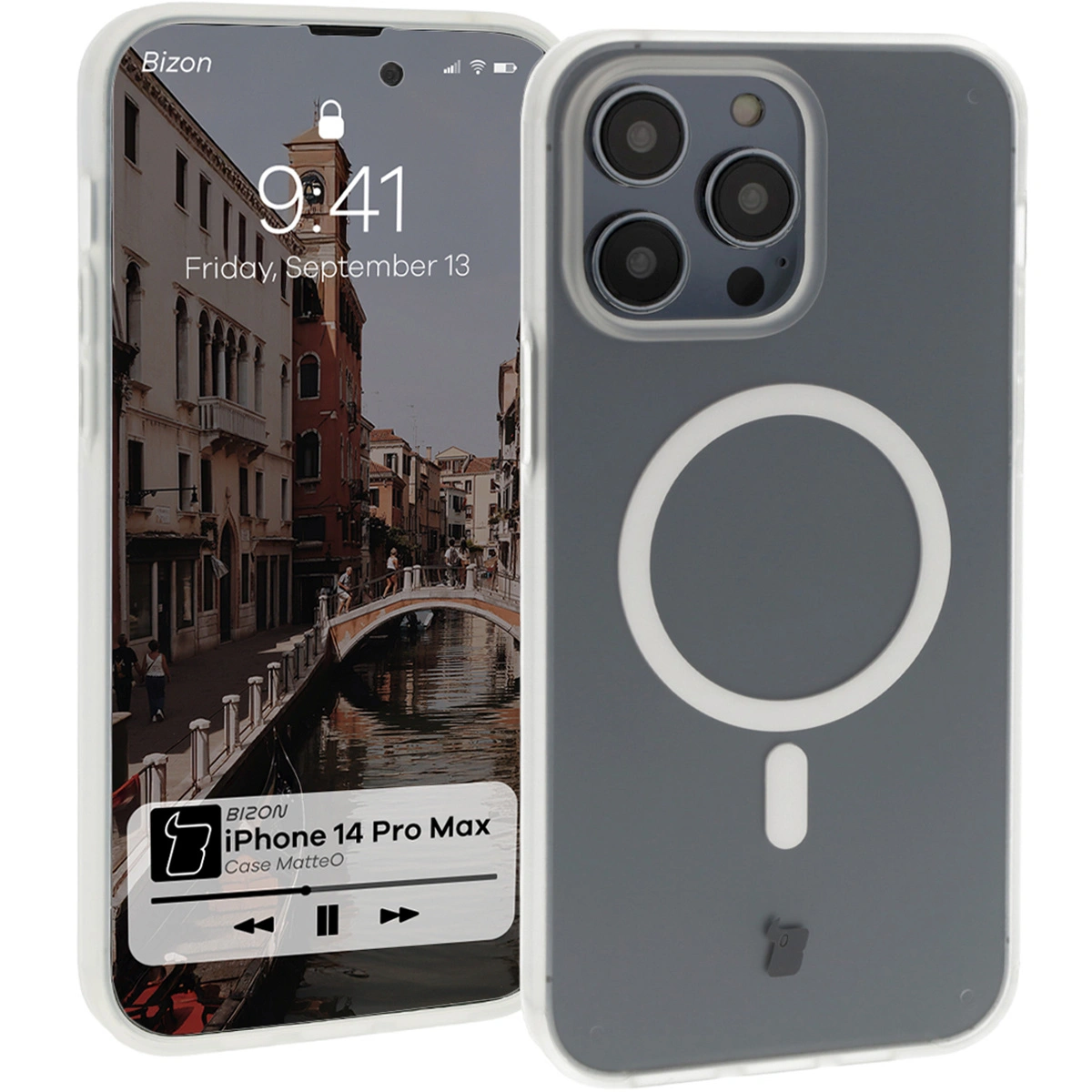 Bizon Case MatteO Apple iPhone 14 Pro Max transparent with a transparent frame