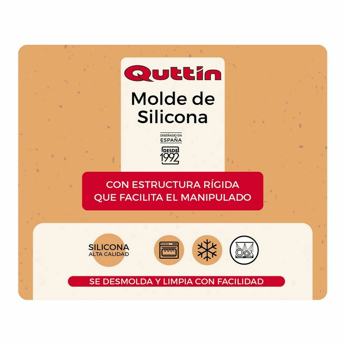 Oven Mould Quttin Silicone Rigid 24,3 x 24,3 cm (8 Units)