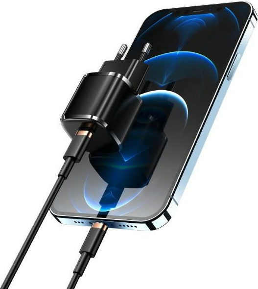 USAMS Wall Charger 1xUSB-C T36 mini 20W PD3.0 Fast Charging black CC124TC01 (US-CC124)