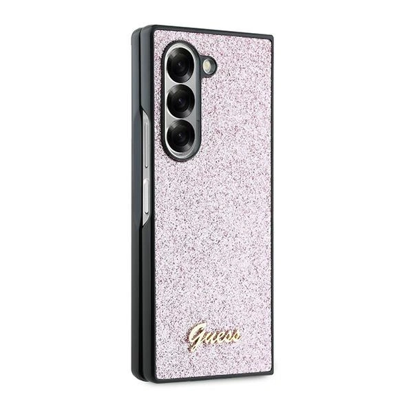 Case Guess GUHCZFD6HGGSHP Samsung Galaxy Z Fold6 hardcase 4G Glitter Script pink