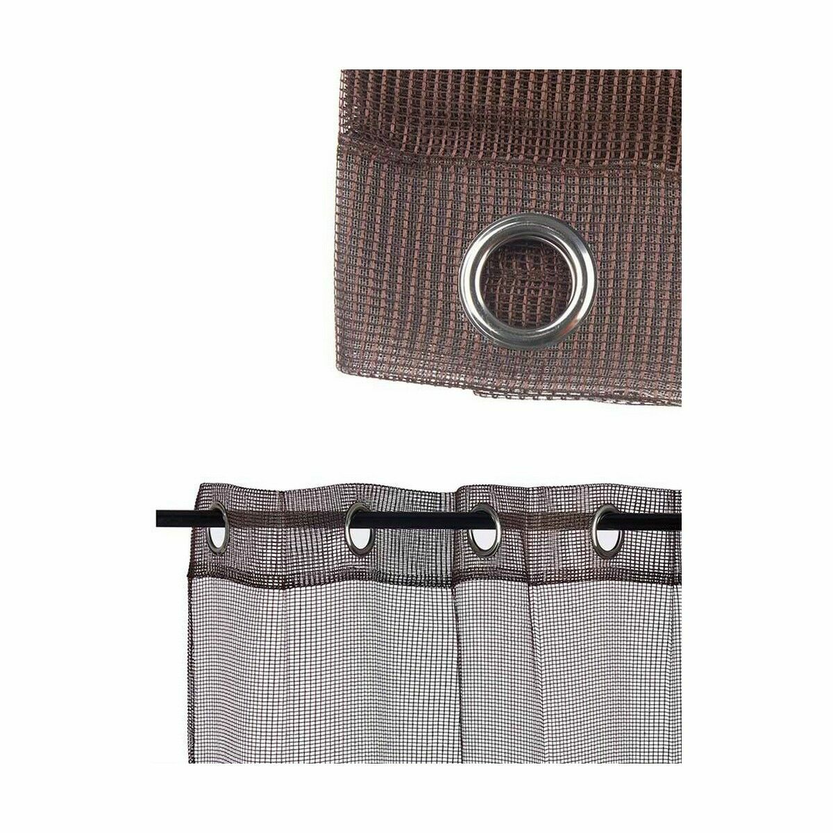 Curtain 140 x 260 cm Grille Brown (6 Units)