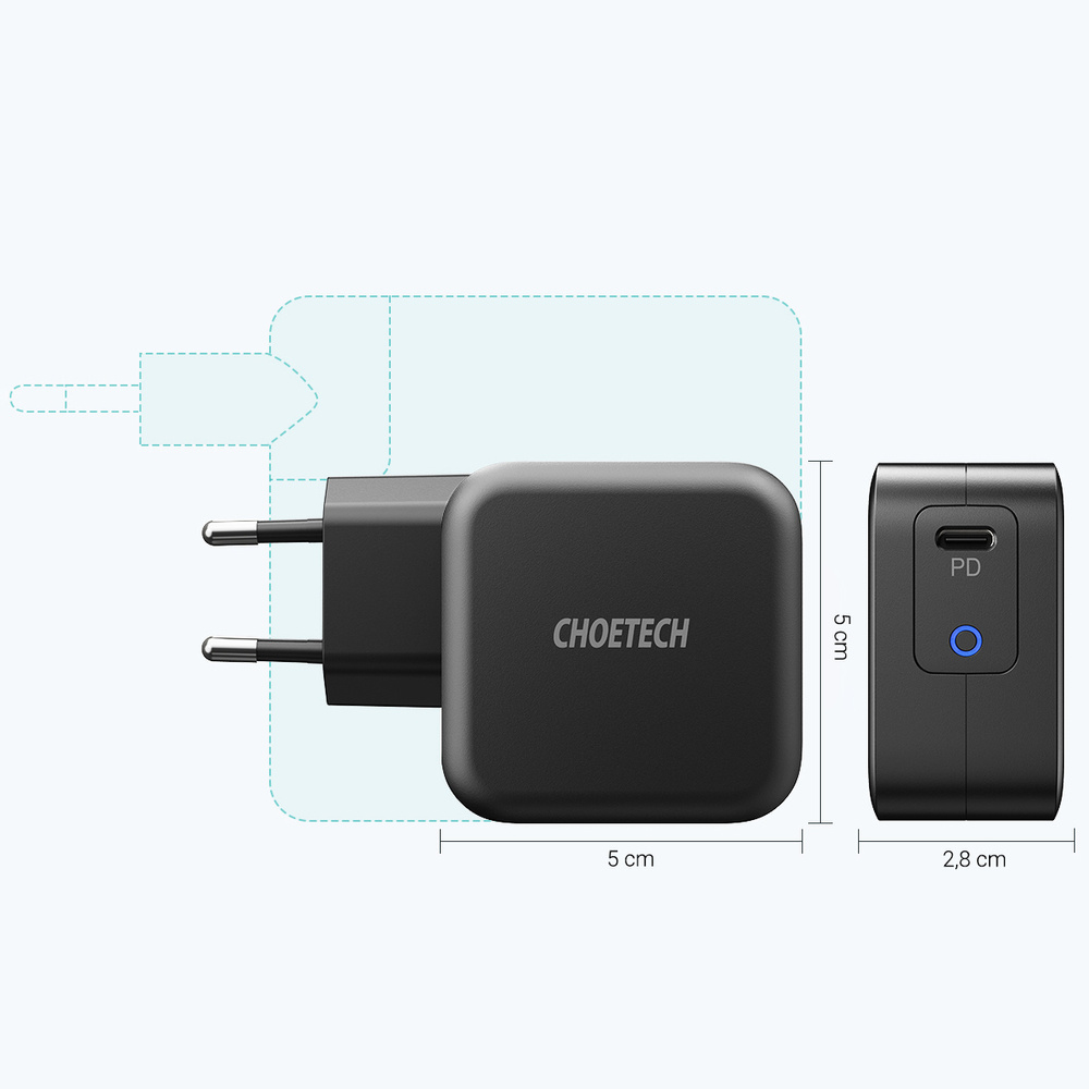 Choetech Q6006 GaN Wall Charger USB-C 61W 3A PD black