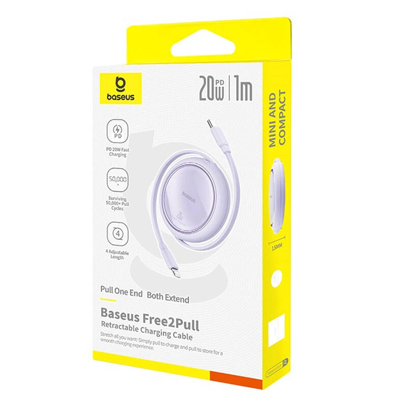 Baseus Free2Pull USB-C / Lightning cable 20W 1m (purple)
