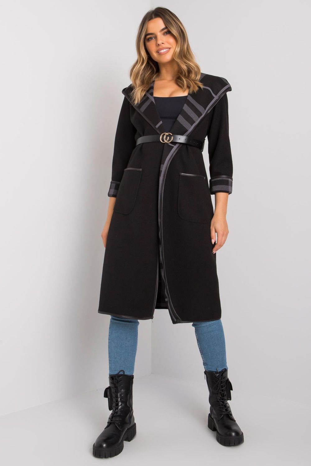  Coat model 160421 Italy Moda  black