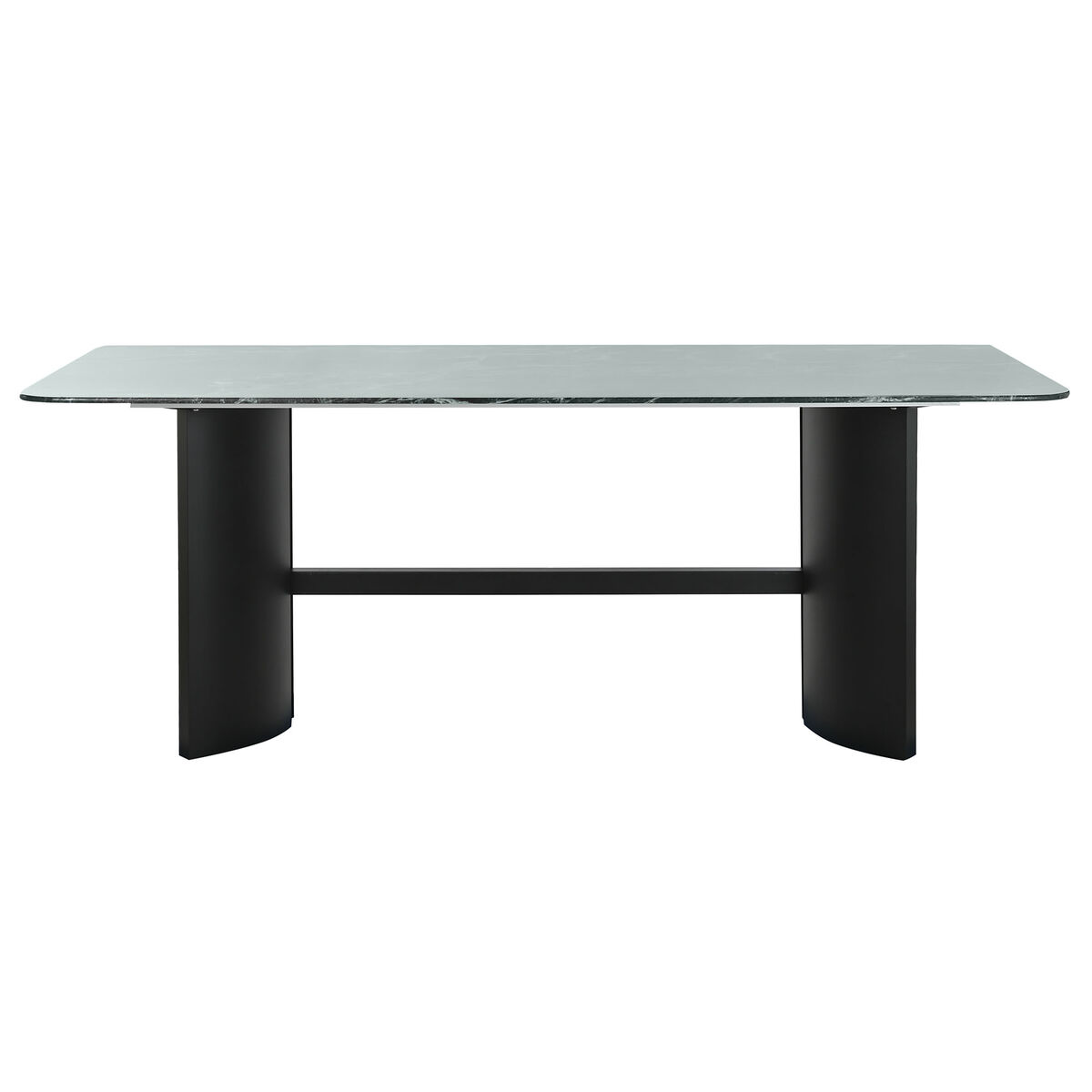 Dining Table Home ESPRIT Black Green Metal Tempered Glass 200 x 100 x 76 cm