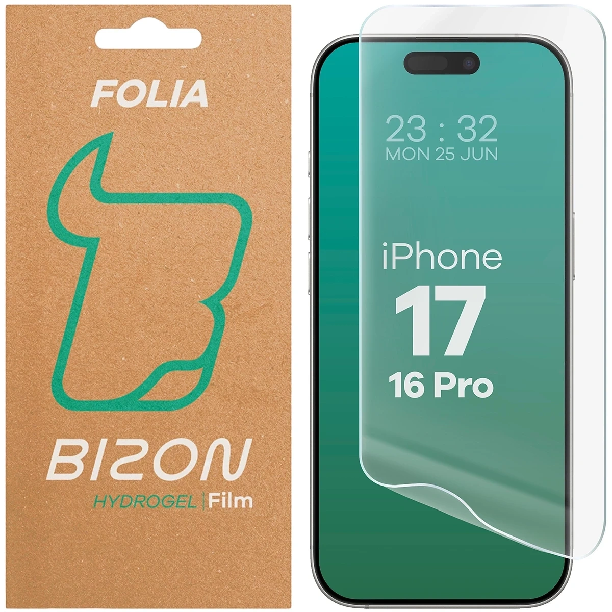 Folia hydrożelowa na ekran Bizon Glass Hydrogel Front do Apple iPhone 16 Pro / 17