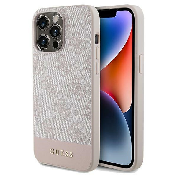 Guess GUHCP14LG4GLPI Apple iPhone 14 Pro hard case 4G Stripe Collection pink
