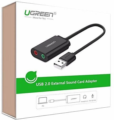 UGREEN US205 Sound Card Adapter USB 15cm (black)