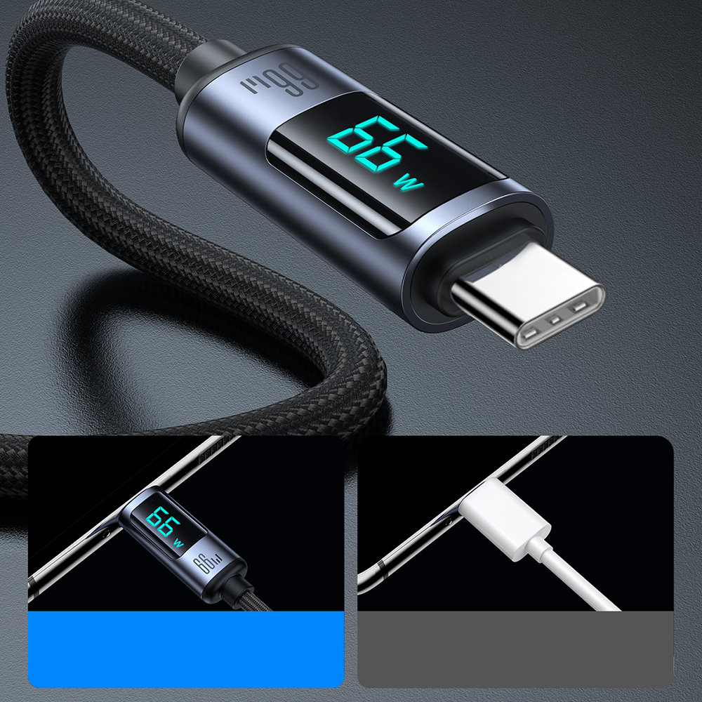Joyroom S-AC066A16 USB-C/USB-A Cable 66W 1.2m LED display black