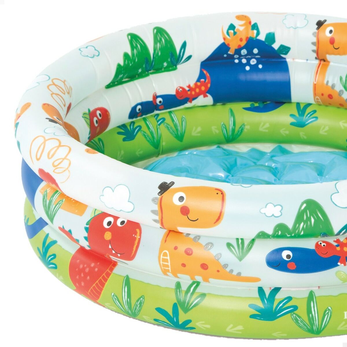 Inflatable Paddling Pool for Children Intex Rings Dinosaurs 61 x 22 x 61 cm 33 L (12 Units)