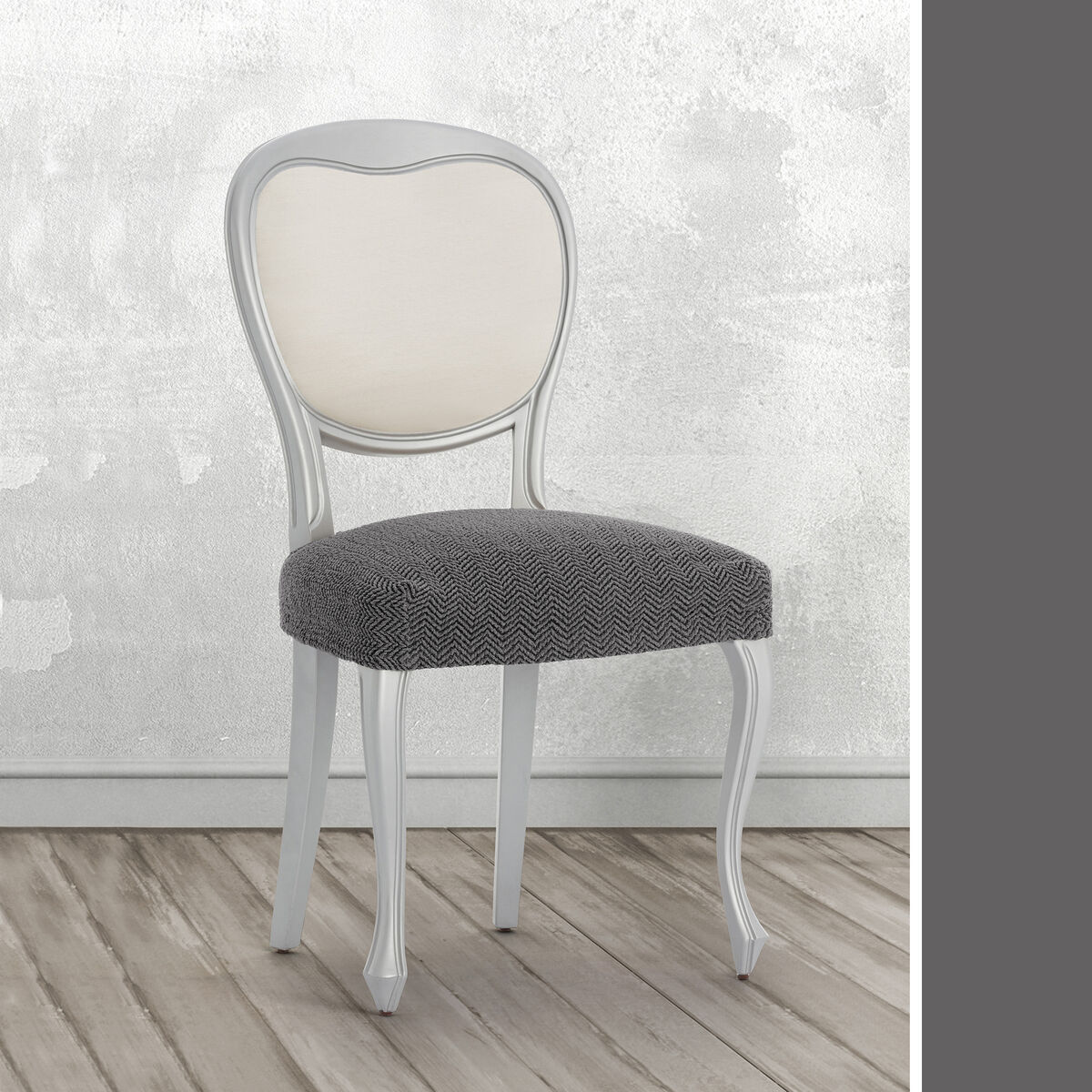 Chair Cover Eysa JAZ Dark grey 50 x 5 x 50 cm 2 Units