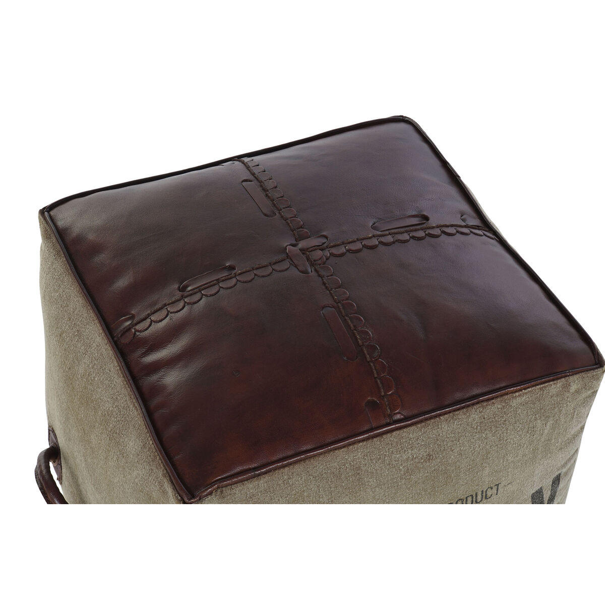 Footrest DKD Home Decor 46 x 40 x 40 cm Beige Brown Vintage