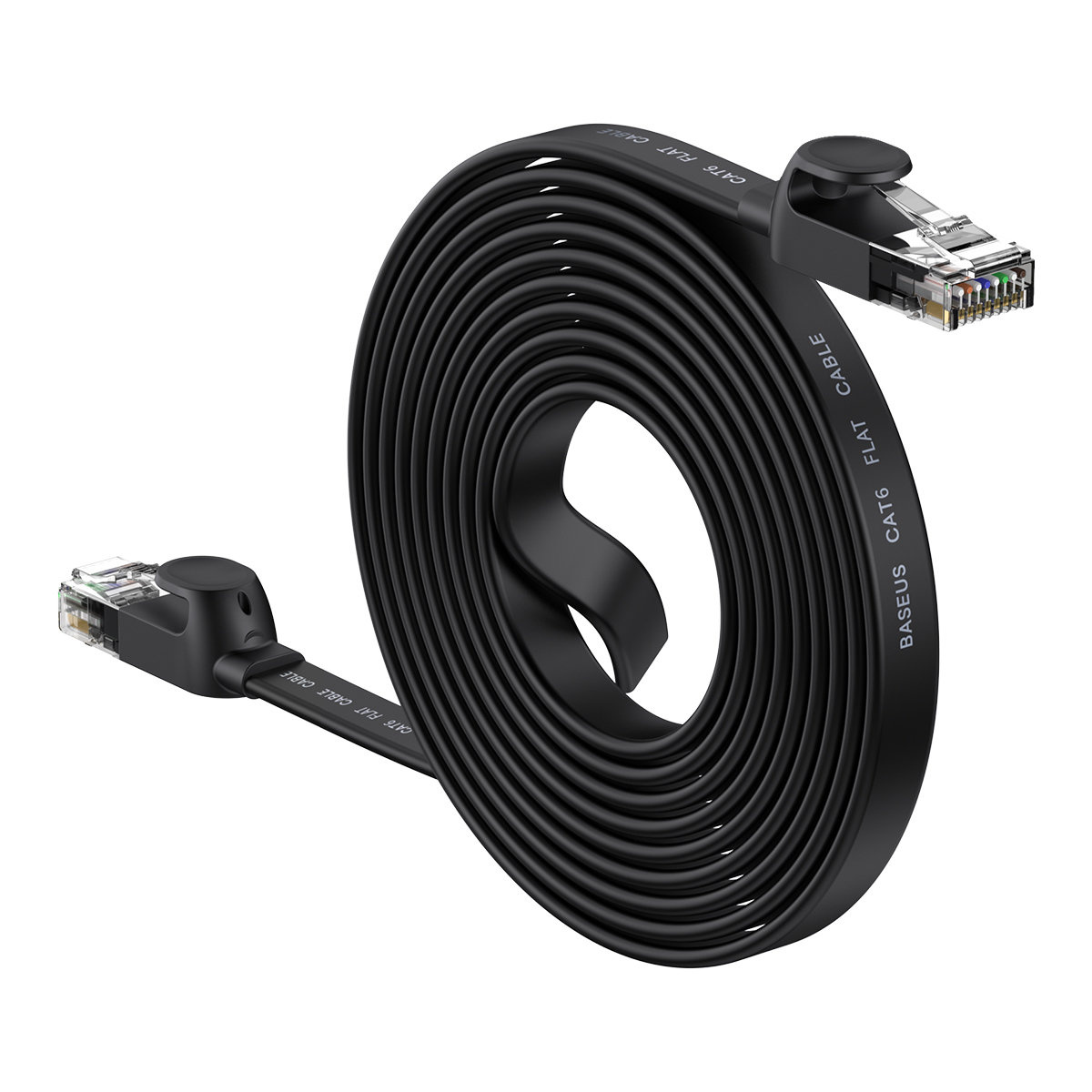 Baseus Speed Six Flat Ethernet Cable RJ45 1000Mbps 10m black