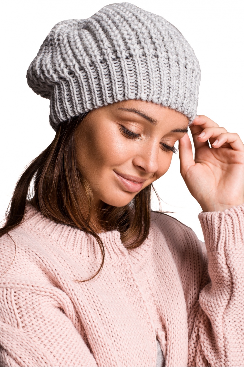  Beret model 148902 BE Knit  grey