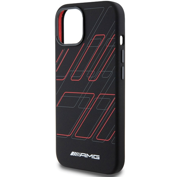 AMG AMHMP15S23SSPK Apple iPhone 15 / 14 / 13 hardcase Silicone Large Rhombuses Pattern MagSafe black