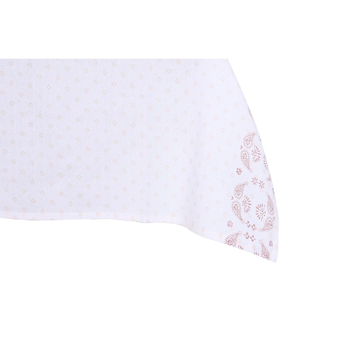 Tablecloth and napkins DKD Home Decor 150 x 150 x 0,5 cm Pink White (2 Units)
