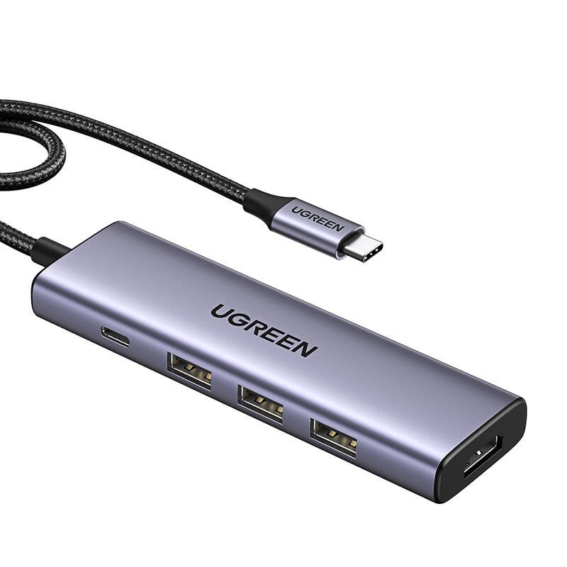 UGREEN CM511 adapter USB-C / 3xUSB-A 3.0 5Gbps, HDMI 4K60Hz, USB-C PD 100W silver