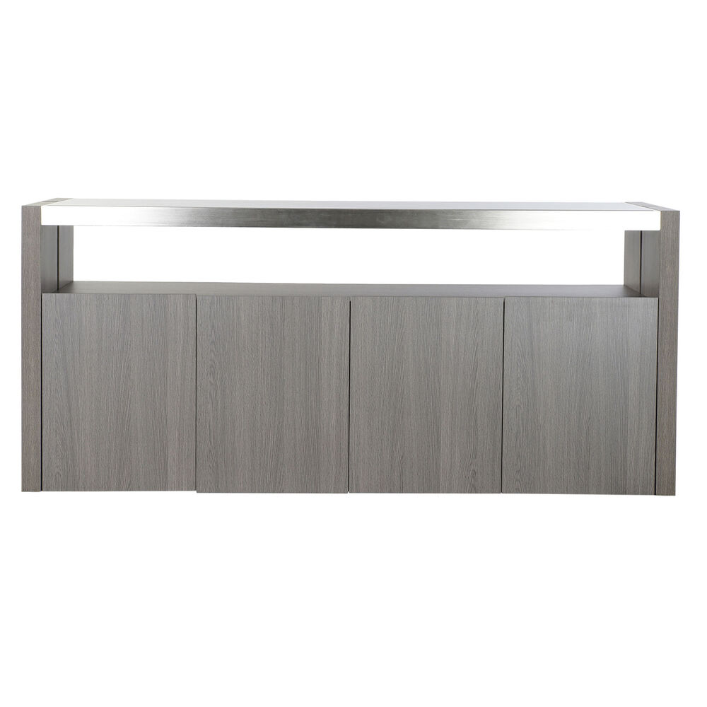 Sideboard DKD Home Decor Crystal Grey Aluminium Oak Tempered Glass (165 x 39 x 76 cm)
